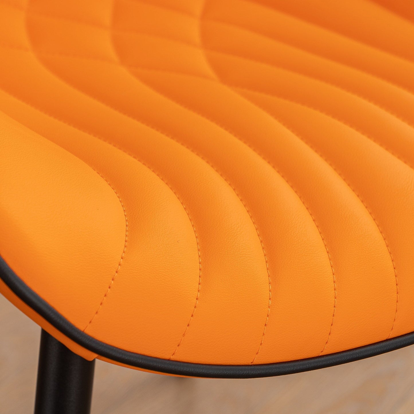 Lot de 2 chaises de salle à manger modernes en cuir rembourré sans accoudoirs