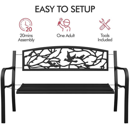 Banc de jardin Yaheetech en métal pour l'extérieur - N/A