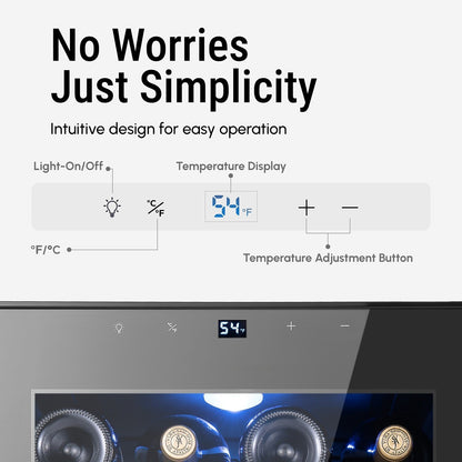 Réfrigérateur à vin/boissons de 17 pouces, 28 bouteilles, en acier inoxydable, pour usage domestique et commercial