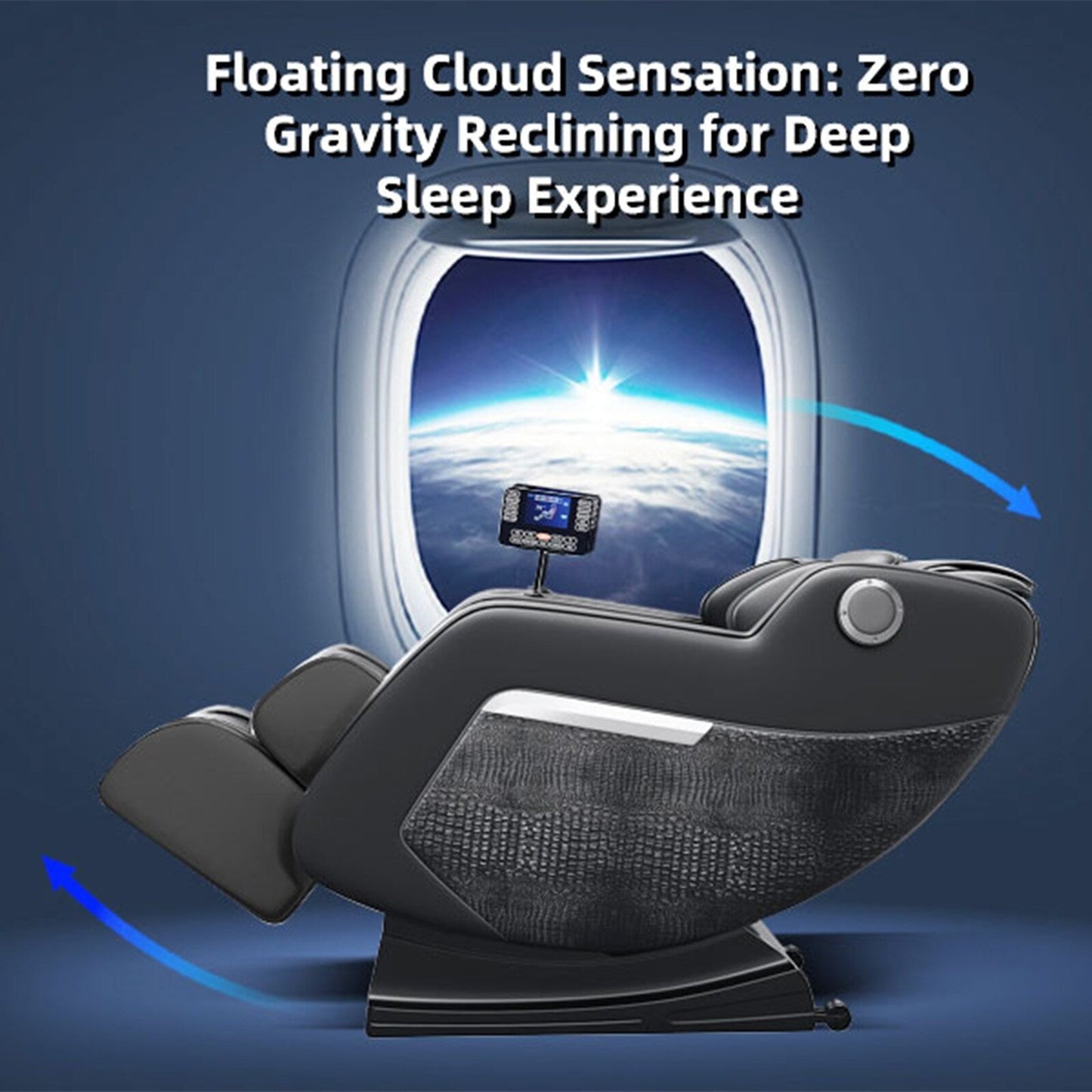Fauteuil inclinable de massage à gravité zéro avec massage complet du corps, chauffage et audio Bluetooth intégré