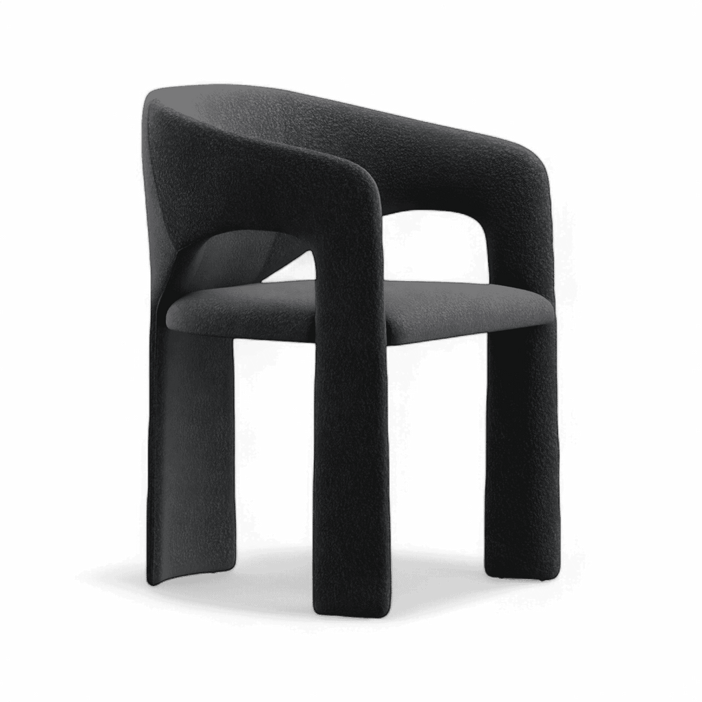 Chaise de salle à manger Aria Boucle noire