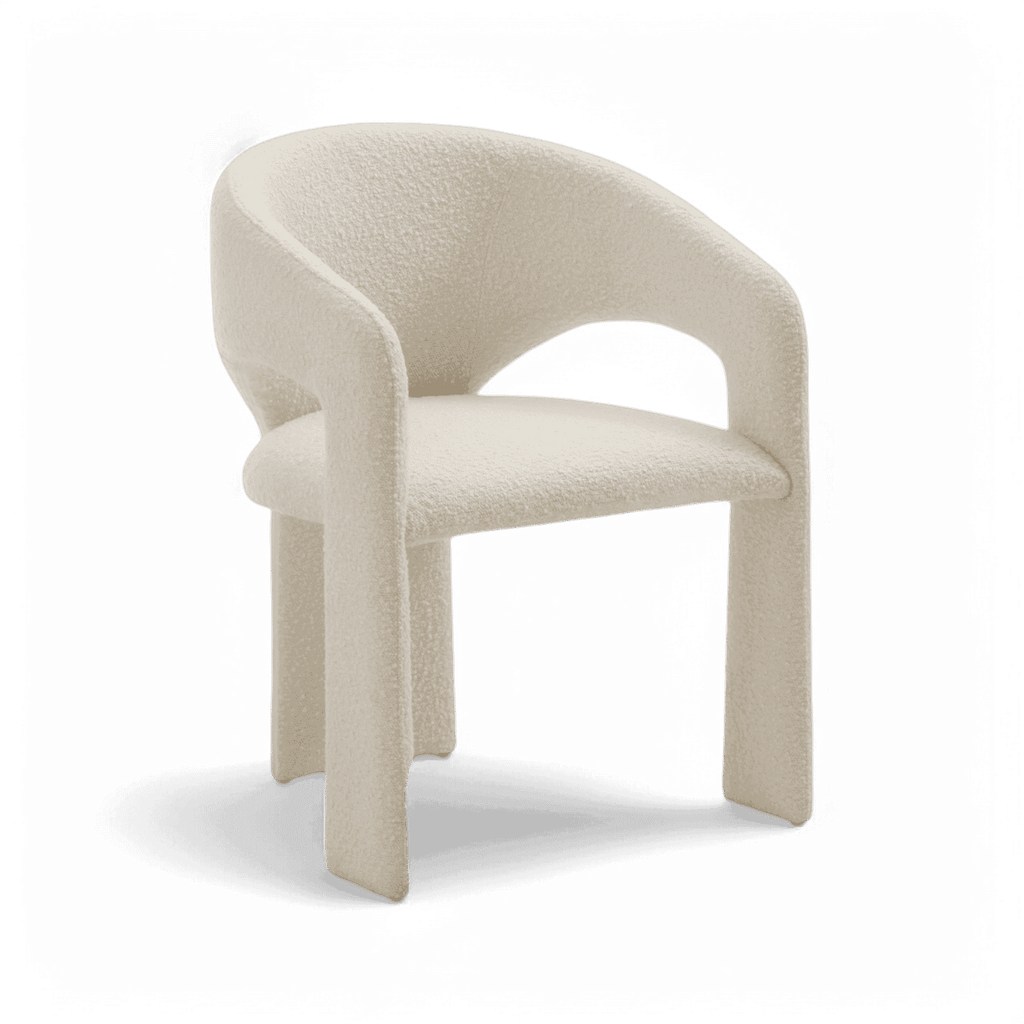 Chaise de salle à manger Aria Boucle blanche
