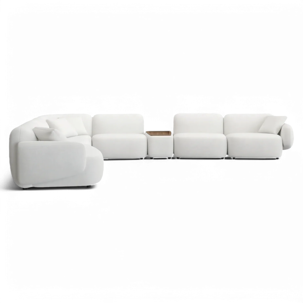 Ensemble de canapés sectionnels extensibles Divano blanc cassé