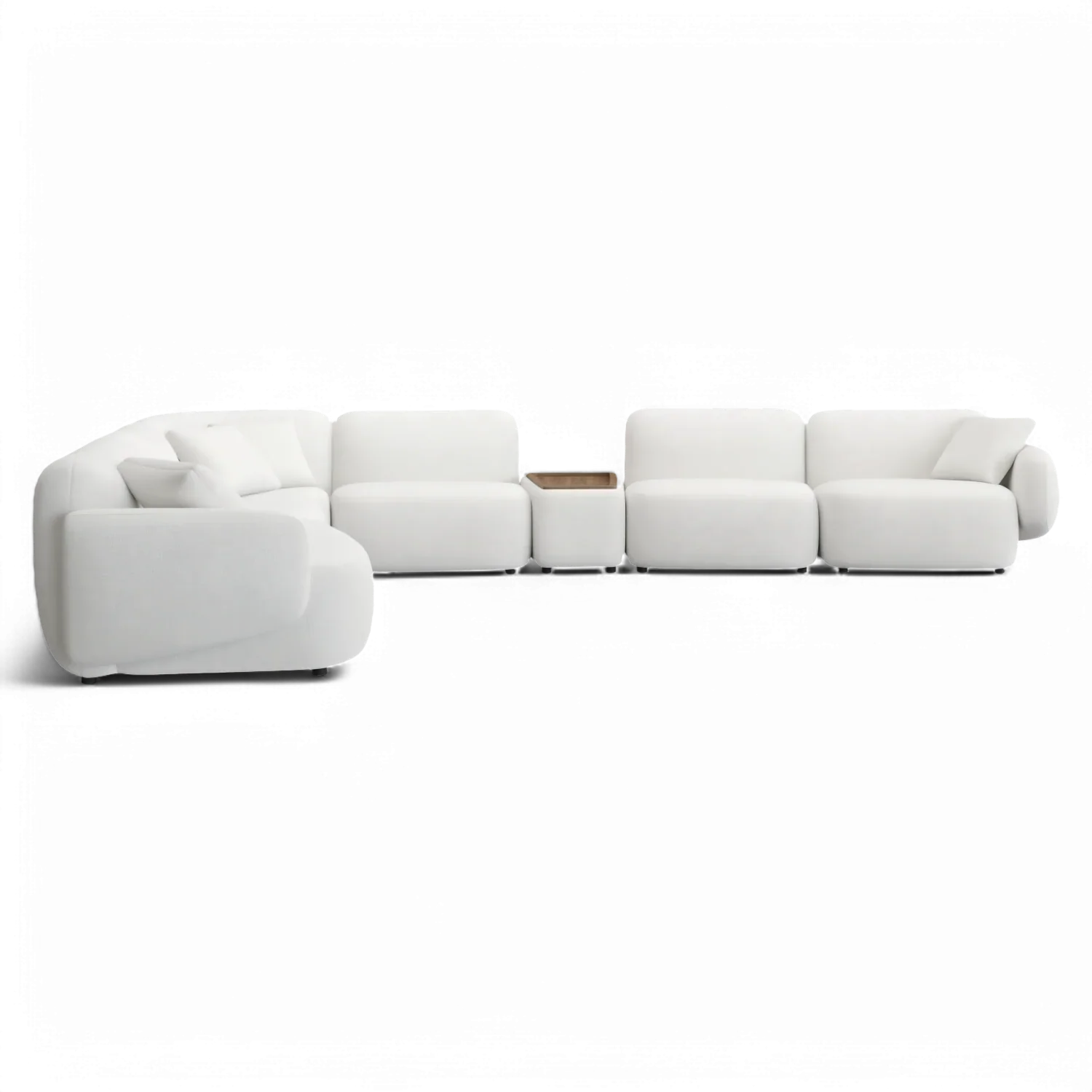 Ensemble de canapés sectionnels extensibles Divano blanc cassé