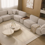 Ensemble de canapés sectionnels extensibles Divano blanc cassé