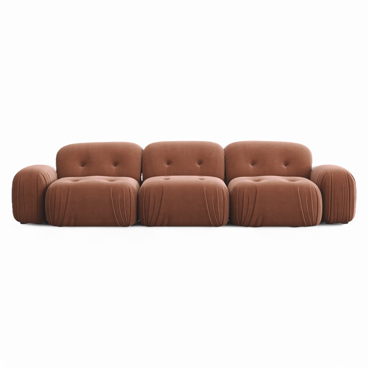 Canapé sectionnel Rune en velours terracotta