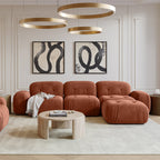 Canapé sectionnel Rune en velours terracotta