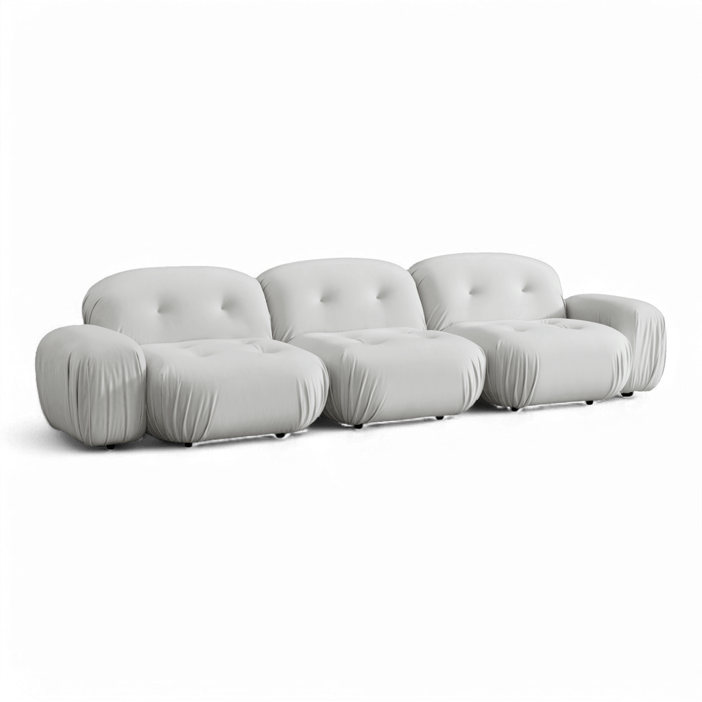 Canapé sectionnel Rune en velours blanc cassé