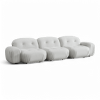Canapé sectionnel Rune en velours blanc cassé