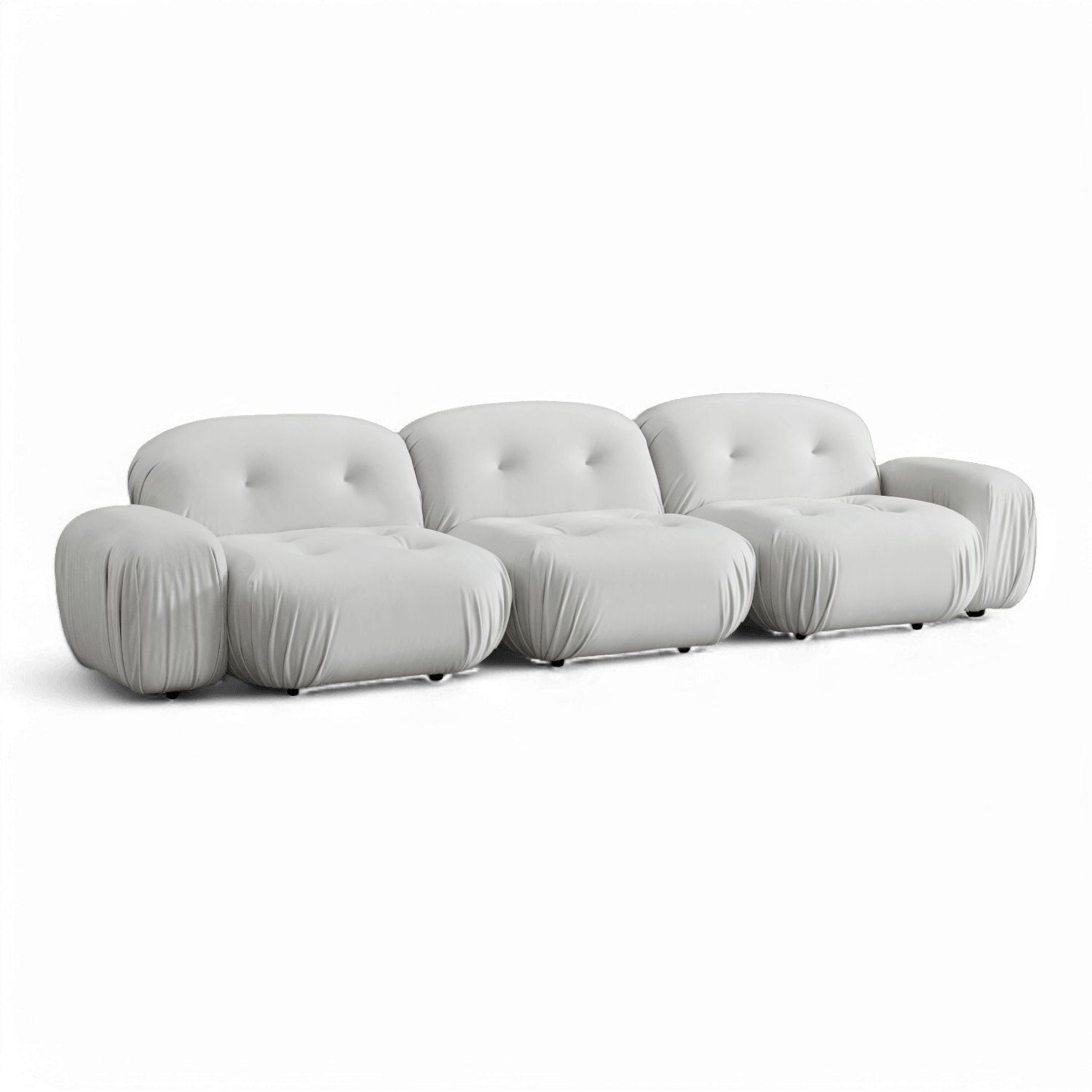 Canapé sectionnel Rune en velours blanc cassé
