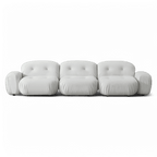 Canapé sectionnel Rune en velours blanc cassé
