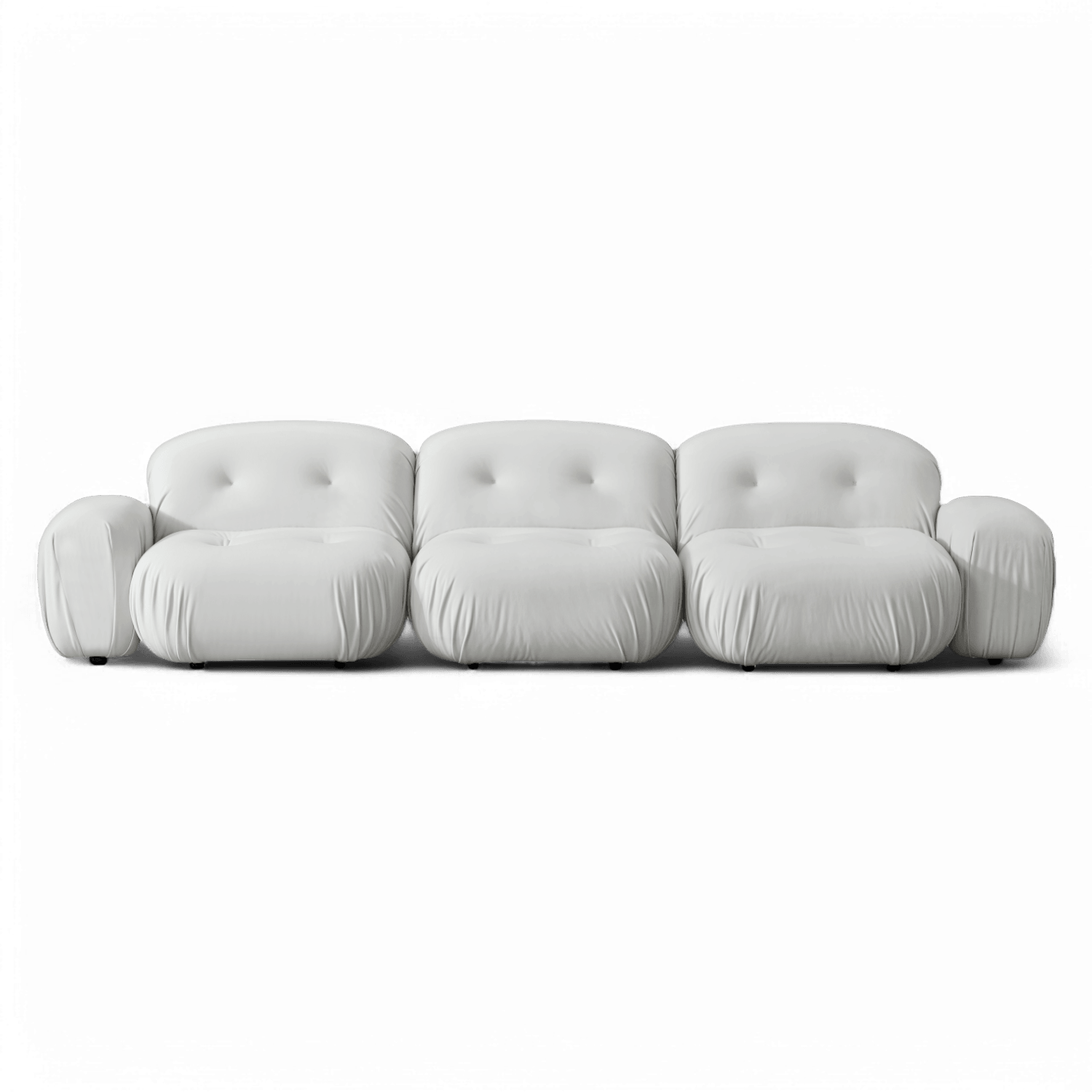 Canapé sectionnel Rune en velours blanc cassé