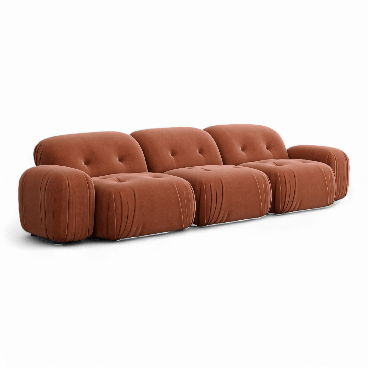 Canapé sectionnel Rune en velours terracotta