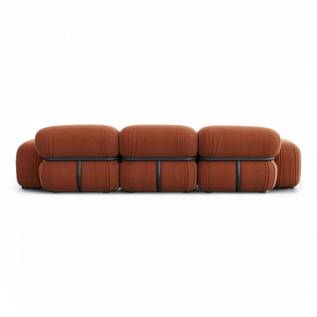 Canapé sectionnel Rune en velours terracotta