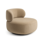 Fauteuil pivotant Lilo en velours beige