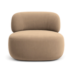 Fauteuil pivotant Lilo en velours beige