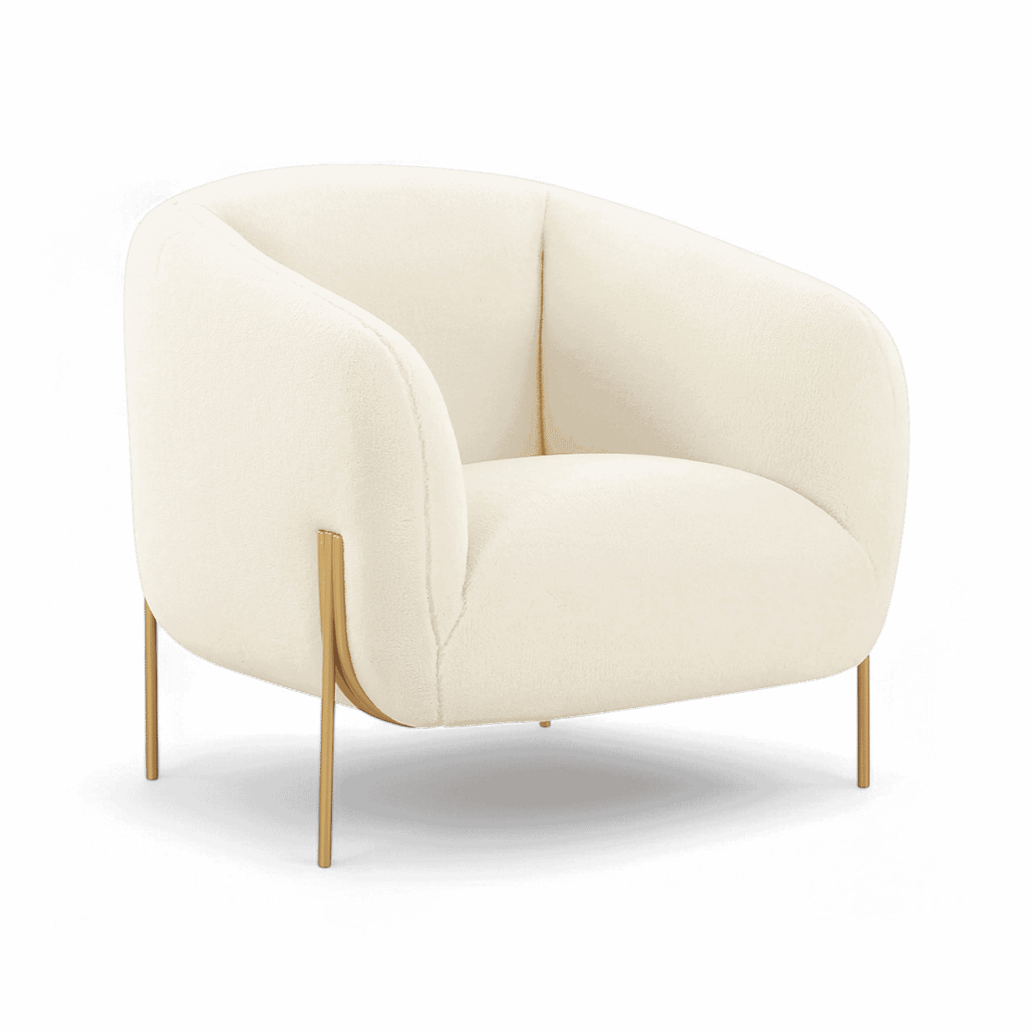 Fauteuil d'appoint en peau de mouton beige Throne