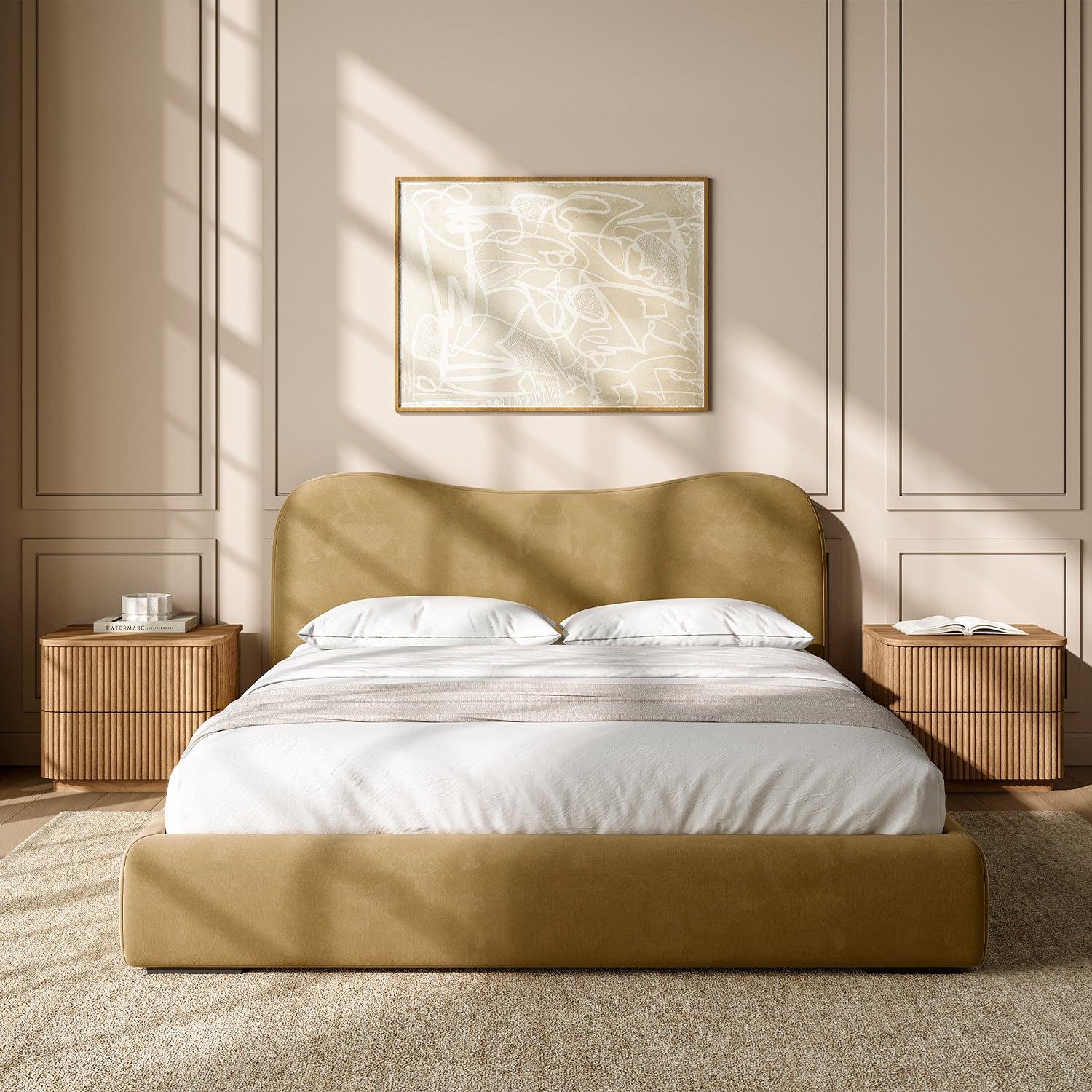 Lit Nido en velours camel