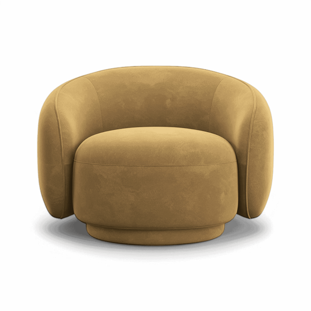 Fauteuil Nido en velours camel | Édition limitée Modani x Kobi Karp