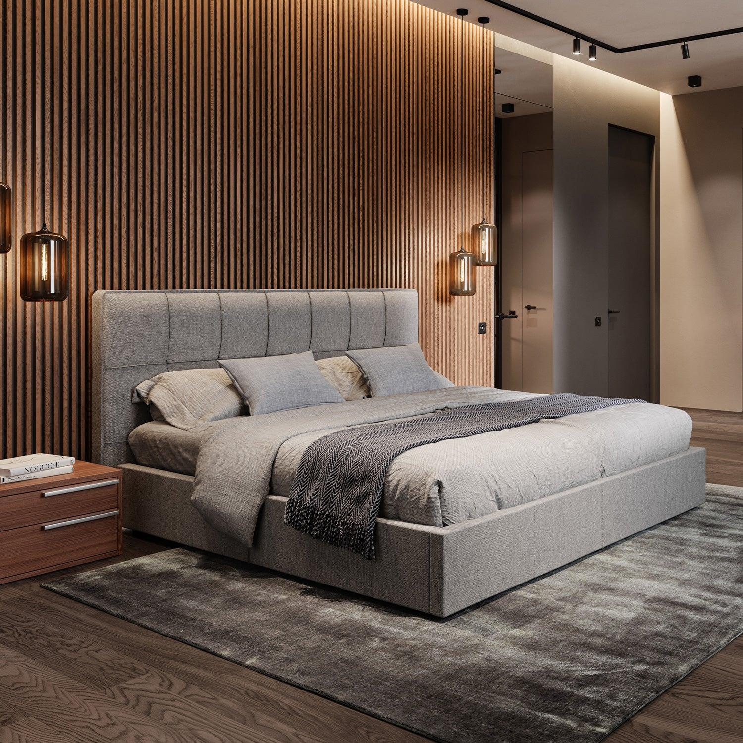 Lit en tissu Oliver gris