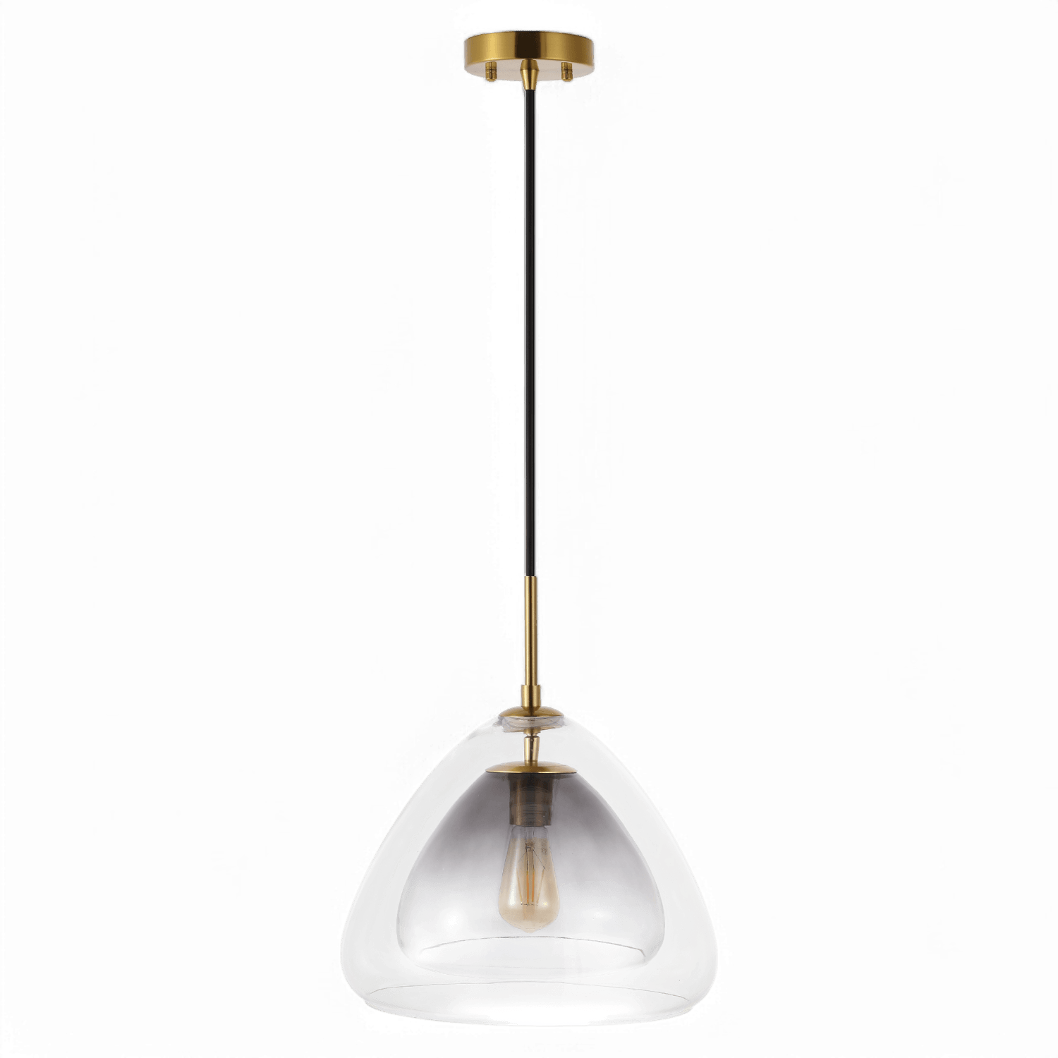 Suspension Orris gris fumé et laiton