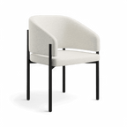 Chaise de salle à manger Oxford blanc cassé et cadre noir