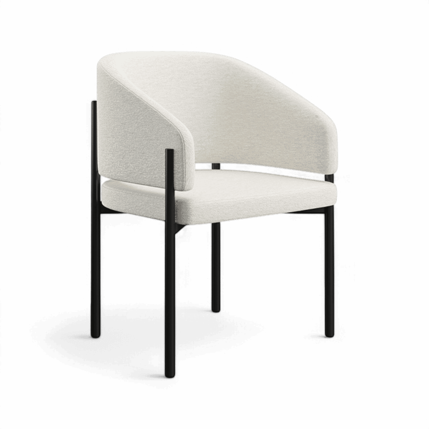 Chaise de salle à manger Oxford blanc cassé et cadre noir
