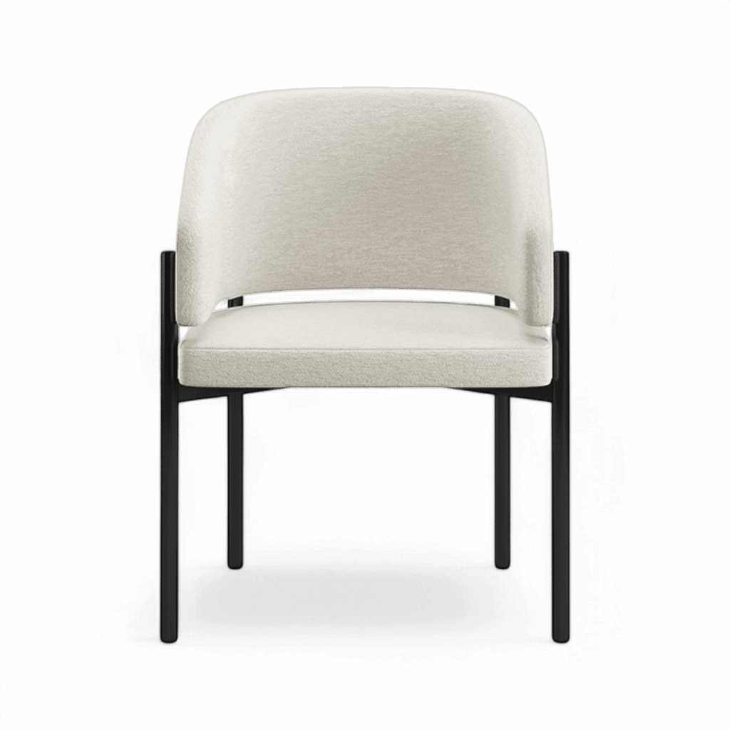 Chaise de salle à manger Oxford blanc cassé et cadre noir