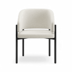 Chaise de salle à manger Oxford blanc cassé et cadre noir