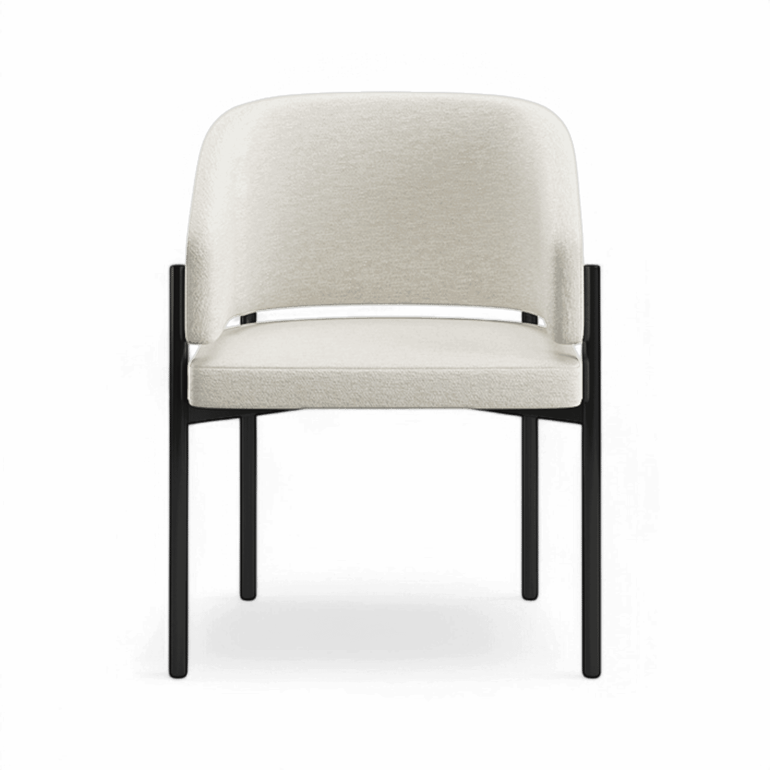 Chaise de salle à manger Oxford blanc cassé et cadre noir