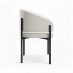 Chaise de salle à manger Oxford blanc cassé et cadre noir