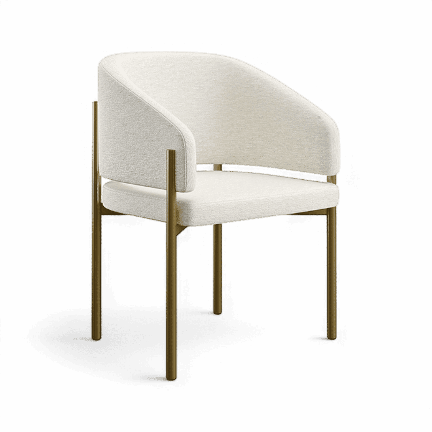 Chaise de salle à manger Oxford blanc cassé et cadre en laiton