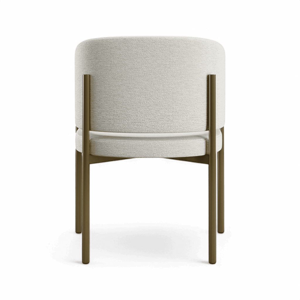 Chaise de salle à manger Oxford blanc cassé et cadre en laiton