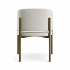 Chaise de salle à manger Oxford blanc cassé et cadre en laiton