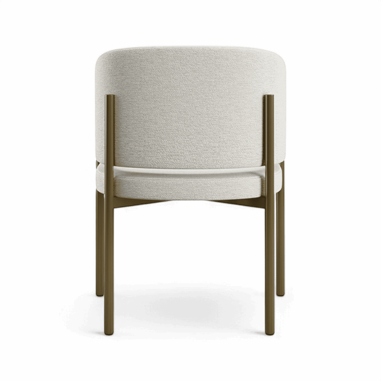 Chaise de salle à manger Oxford blanc cassé et cadre en laiton