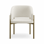 Chaise de salle à manger Oxford blanc cassé et cadre en laiton