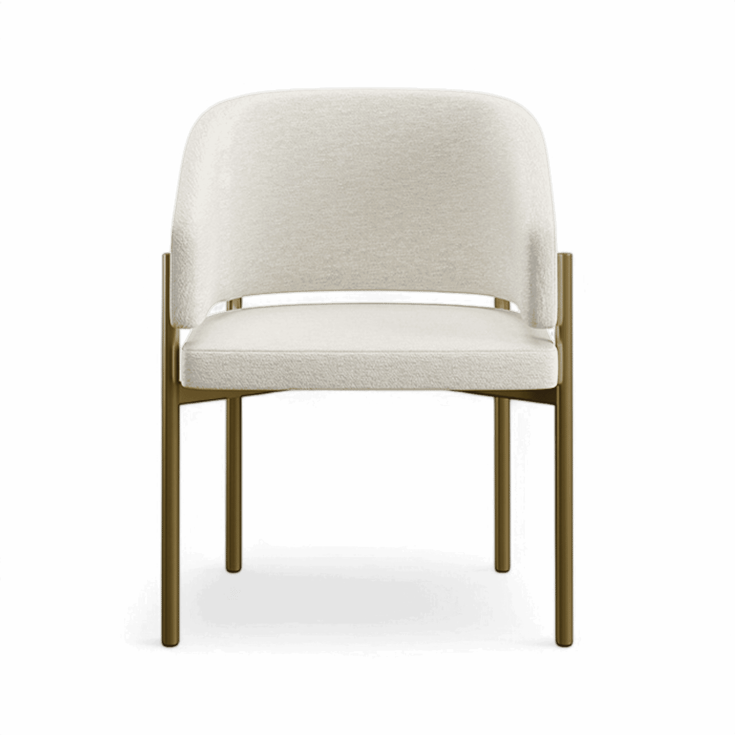 Chaise de salle à manger Oxford blanc cassé et cadre en laiton