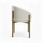 Chaise de salle à manger Oxford blanc cassé et cadre en laiton