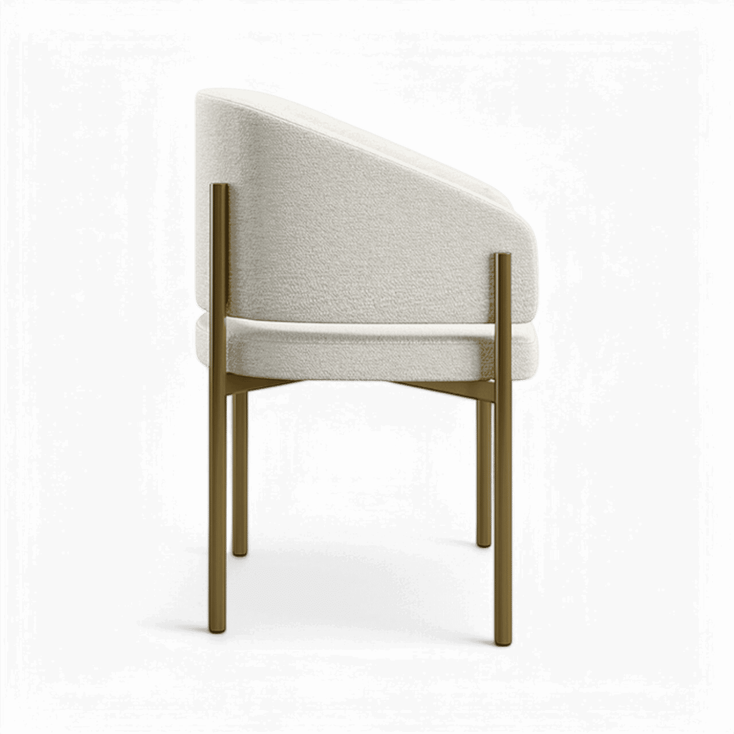 Chaise de salle à manger Oxford blanc cassé et cadre en laiton