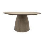Table à manger ronde Oxford en chêne grège