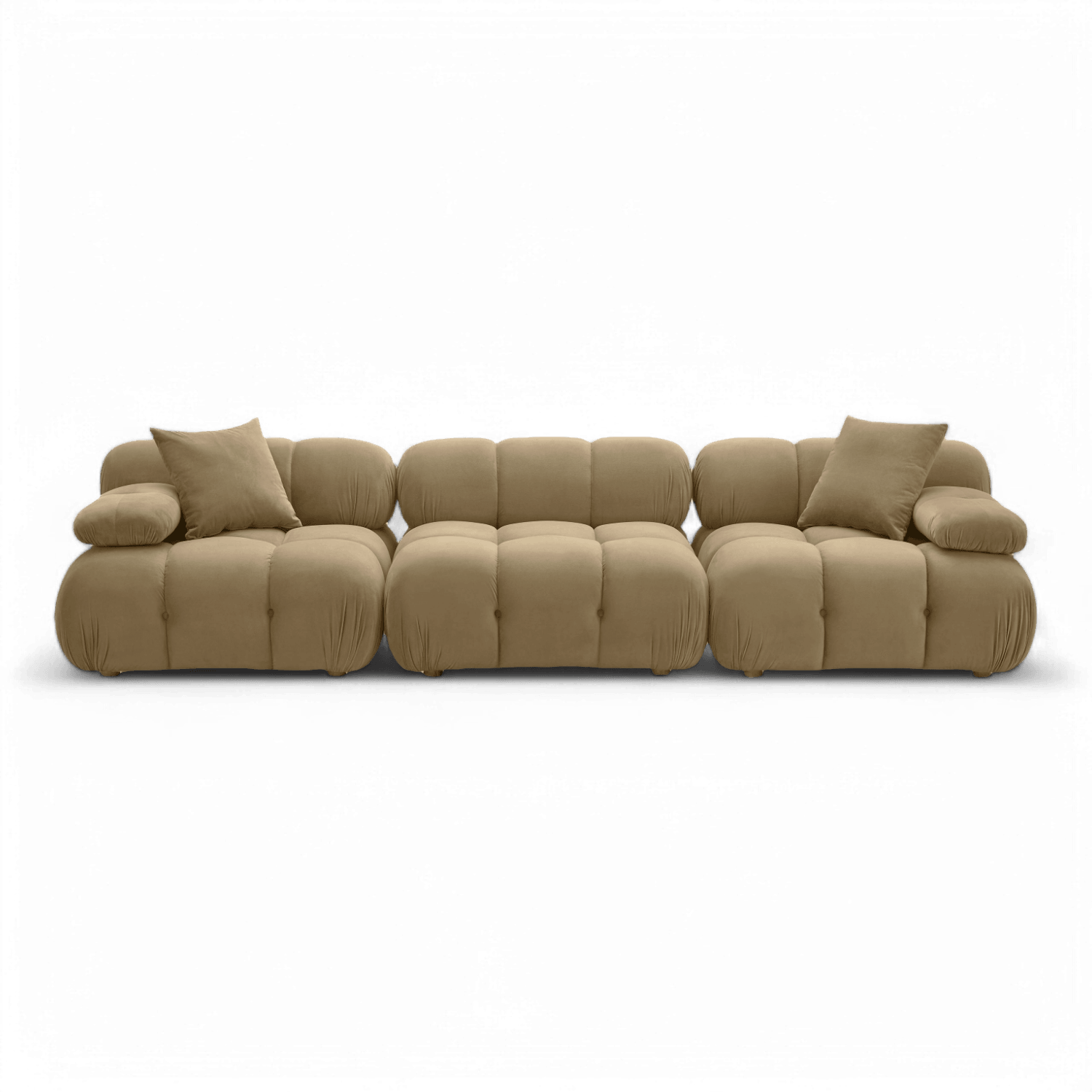Canapé modulable en velours Solace Camel