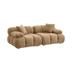 Causeuse modulaire en velours camel Solace