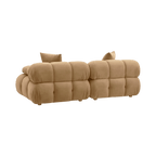 Causeuse modulaire en velours camel Solace