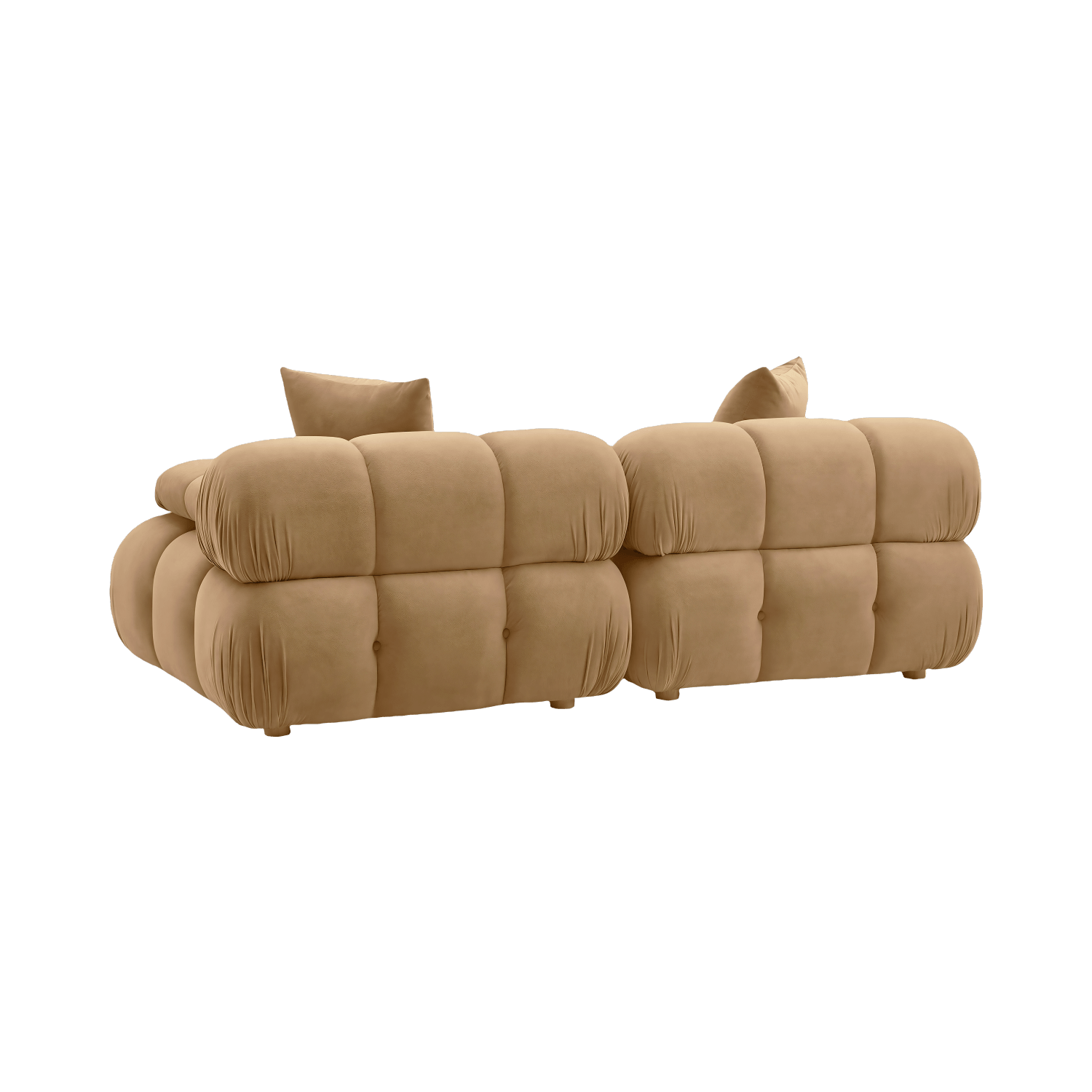 Causeuse modulaire en velours camel Solace
