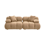 Causeuse modulaire en velours camel Solace